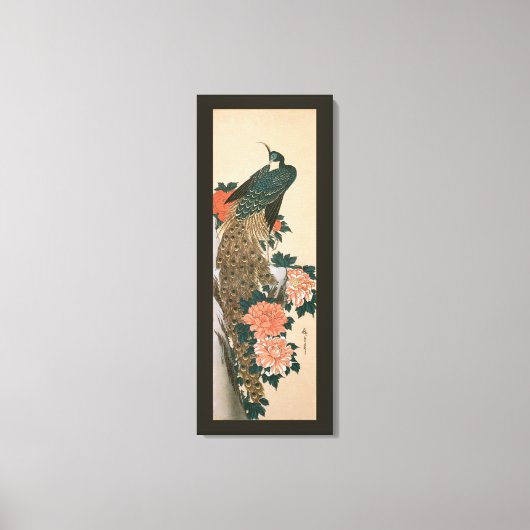 Toile Peacock and Peonies de Hiroshige, Art japonais (Recto)