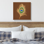 Toile Peacock Beige sur Chocolat Brown (Insitu(Chambre))