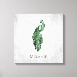 Toile Peacock Canvas Élégant Vert Imprimer