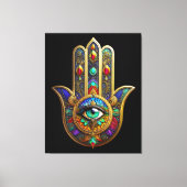 Toile Peacock Color Flower Petals Hamsa Green Third Eye (Recto)