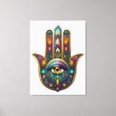 Toile Peacock Colors Hamsa w/ Gold Third Eye (Recto)
