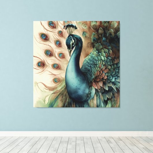 Toile Peacock Décoratif Moderne Et Design (Insitu (Plancher de Bois))