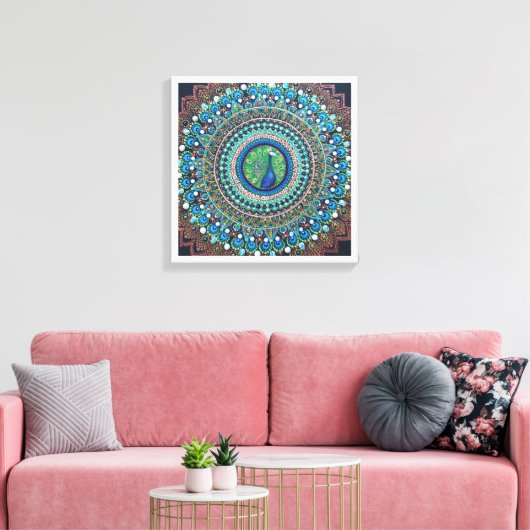 Toile Peacock Dot Mandala Art (Insitu(Salon))