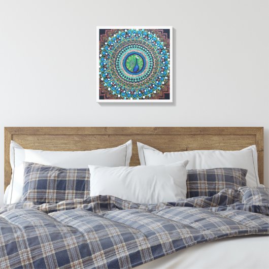 Toile Peacock Dot Mandala Art (Insitu(Chambre))