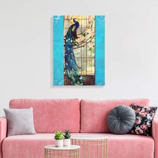 Toile Peacock en verre tendu (Insitu(Salon))