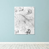 Toile Peacock et six singes (Insitu (Plancher de Bois))