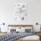 Toile Peacock et six singes (Insitu(Chambre))
