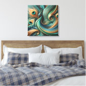 Toile Peacock Feathers in Abstract Flow Canvas Art (Insitu(Chambre))