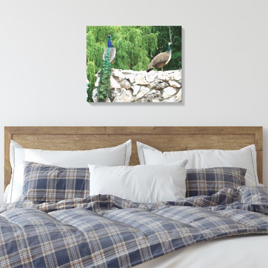 Toile Peacock in a Garden photographie Imprimer Wall Art (Insitu(Chambre))