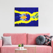 Toile Peacock peinture abstrait aux yeux orange (Insitu(Salon))