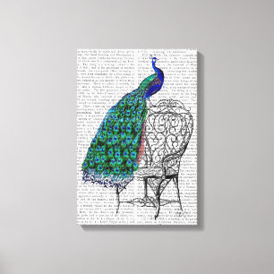 Toile Peacock sur la chaise
