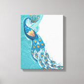Toile Peacock sur l'illustration Turquoise (Recto)