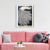 Toile Peacock Vintage Bleu Art Nouveau (Insitu(Salon))