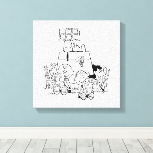 Toile Peanuts Gang Lecture Comics (Insitu (Plancher de Bois))