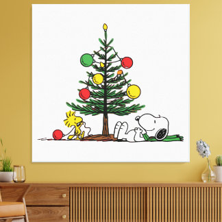 Toile Peanuts Snoopy Festive Christmas Tree Holiday Gift