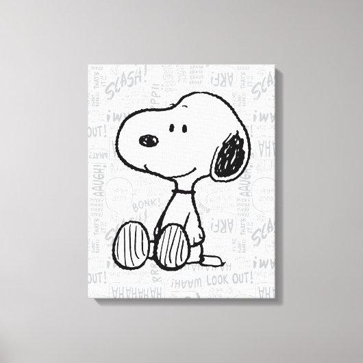 Toile PEANUTS | Snoopy on Black White Comics (Recto)