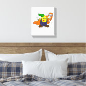 Toile Pear as Painer with Paint brush (Insitu(Chambre))
