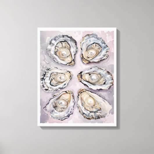 Toile Pearlescent Oyster Art Canvas Wall Art Decor  (Recto)