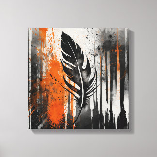 Toile Peau Abstraite orange noire