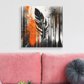 Toile Peau Abstraite orange noire (Insitu(Salon))