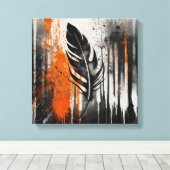 Toile Peau Abstraite orange noire (Insitu (Plancher de Bois))