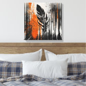 Toile Peau Abstraite orange noire (Insitu(Chambre))