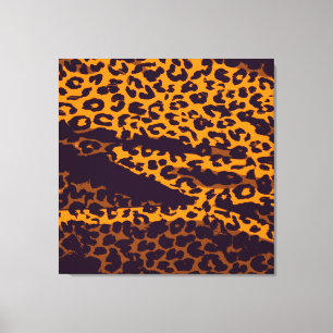 Toile Peau poster de animal De Leopard (Jaune Noir Viole