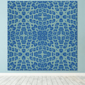 Toile Peau Poster de animal Rétro Bleue De Leopard (Insitu (Plancher de Bois))
