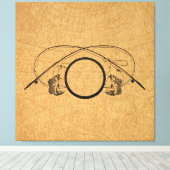 Toile Pêche à la mouche Antique FIshing Rods Illustratio (Insitu (Plancher de Bois))