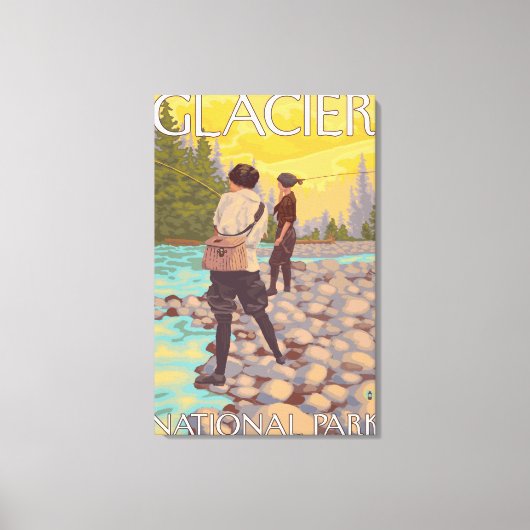 Toile Pêche à la mouche - Parc national du Glacier, MT (Recto)