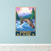 Toile Pêche à la mouche - Seward, Alaska (Insitu (Plancher de Bois))