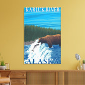 Toile Pêche à l'ours dans la rivière - Karluk River, Ala (Insitu(Salon))