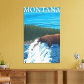 Toile Pêche à l'ours dans la rivière - Montana (Insitu(Salon))