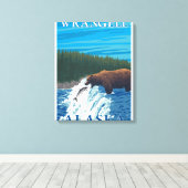 Toile Pêche à l'ours dans la rivière - Wrangell, Alaska (Insitu (Plancher de Bois))