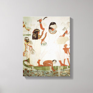 Toile Pêche et chasse aux oiseaux dans les marais