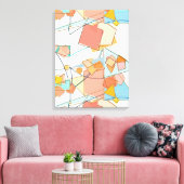 Toile Pêche, rose et Aqua Abstrait (Insitu(Salon))
