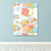 Toile Pêche, rose et Aqua Abstrait (Insitu (Plancher de Bois))