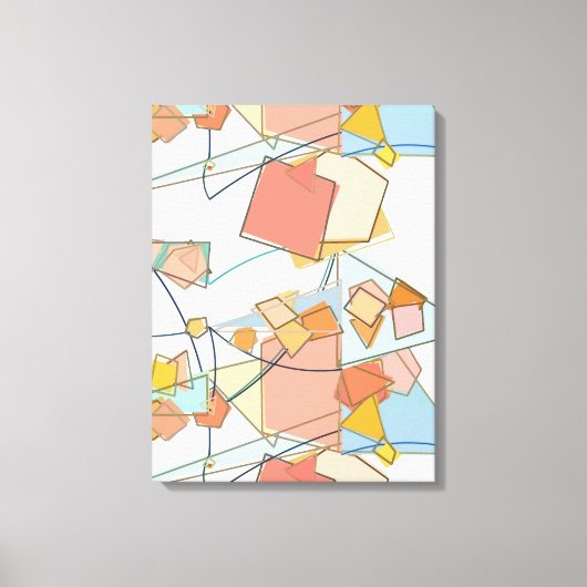 Toile Pêche, rose et Aqua Abstrait (Recto)