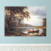 Toile Pêche saumon sur le Cascapediac Albert Bierstadt (Insitu (Plancher de Bois))
