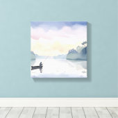 Toile Pêche terminée | Aquarelle du lac Airy paisible (Insitu (Plancher de Bois))