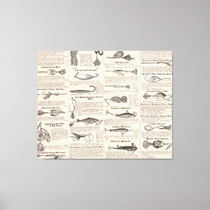 Toile Pêche vintage leures : pêcheur d'antiquité des ann