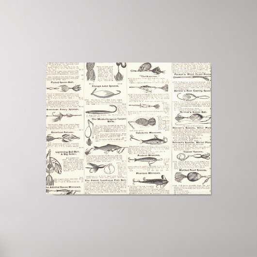 Toile Pêche vintage leures : pêcheur d'antiquité des ann (Recto)