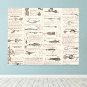 Toile Pêche vintage leures : pêcheur d'antiquité des ann (Insitu (Plancher de Bois))
