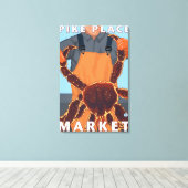 Toile Pêcheur de crabe du roi - Marché Pike Place, Seatt (Insitu (Plancher de Bois))