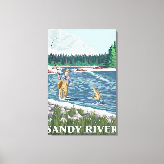 Toile Pêcheur de mouches - Sandy River, Oregon (Recto)