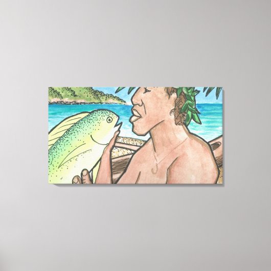 Toile Pêcheur hawaïen réussi 36 x 20 (Recto)