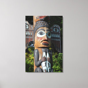 Toile Pêcheur sur un totem, Alaska