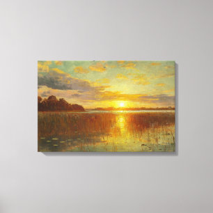 Toile Peder Monsted - Coucher de soleil sur un fjord dan