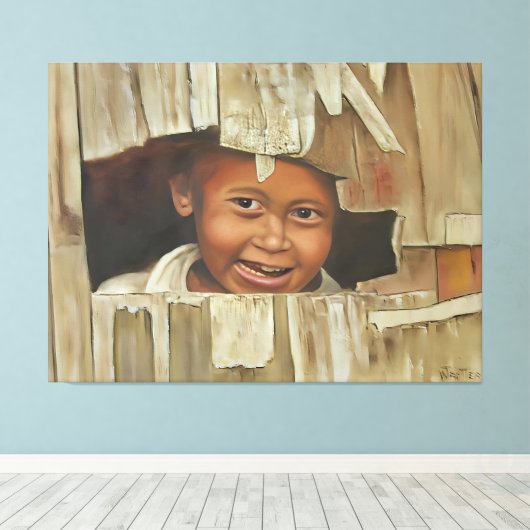 Toile Peek-A-Boo Boy Canvas Imprimer (Insitu (Plancher de Bois))