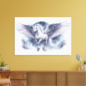 Toile Pégase Blanc Ailes au Clair de Lune Rêve Céleste (Insitu(Salon))